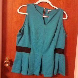 Elle Peplum Tank with Zipper in the Back